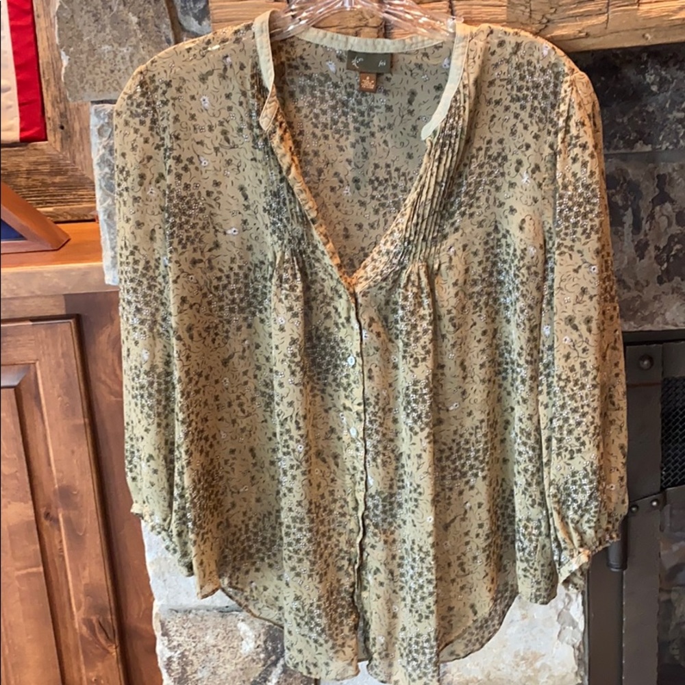 Anthropologie sheer swing top
